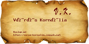 Vörös Kornélia névjegykártya